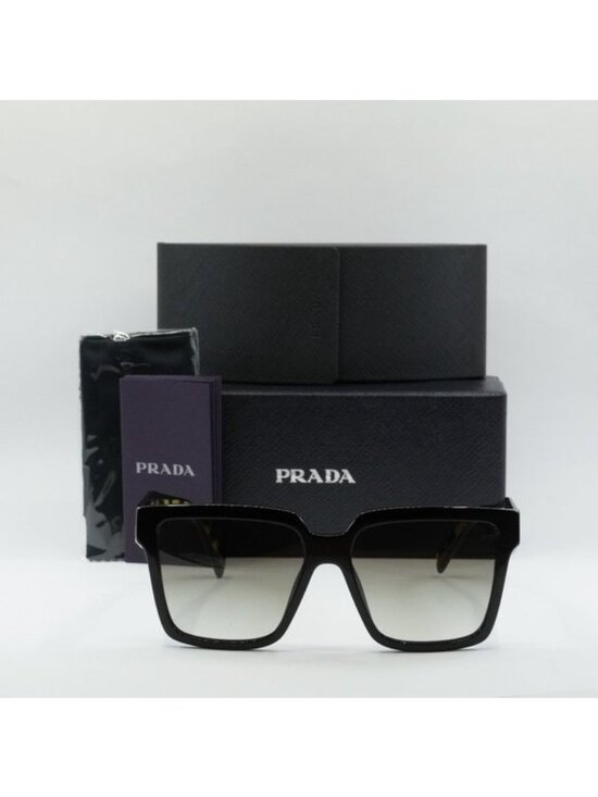 Prada PR24ZS 1AB0A7 Square Sunglasses - Black/Havana/Grey main image 11